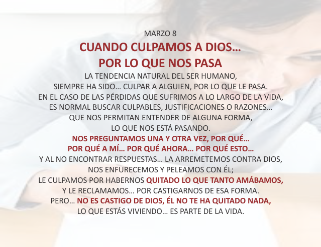 Cuando culpamos a Dios.. por lo que nos pasa